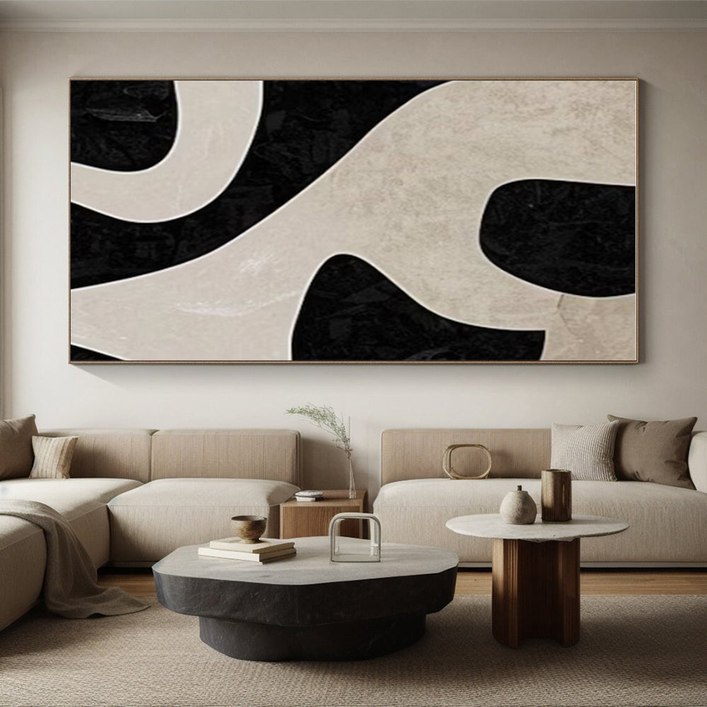 Unique Abstract Art Black and White Organic Abstract Art HS678