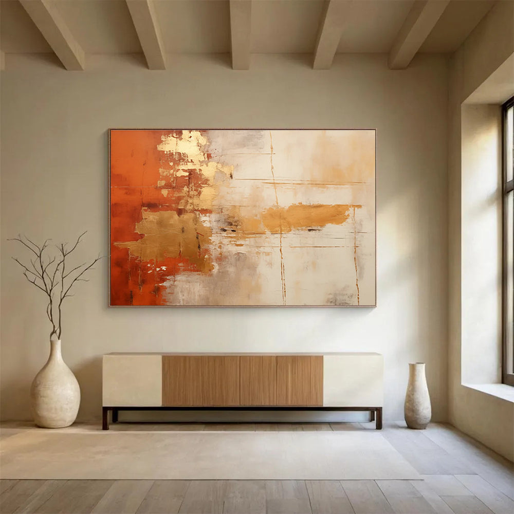 Big Size Multicolor Abstract Golden Painting WB209
