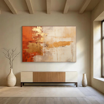 Big Size Multicolor Abstract Golden Painting WB209