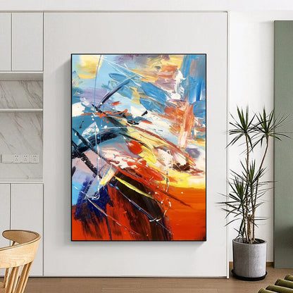 Unique Abstract Art Multicolor Energetic Abstract Expressionist Art HS404
