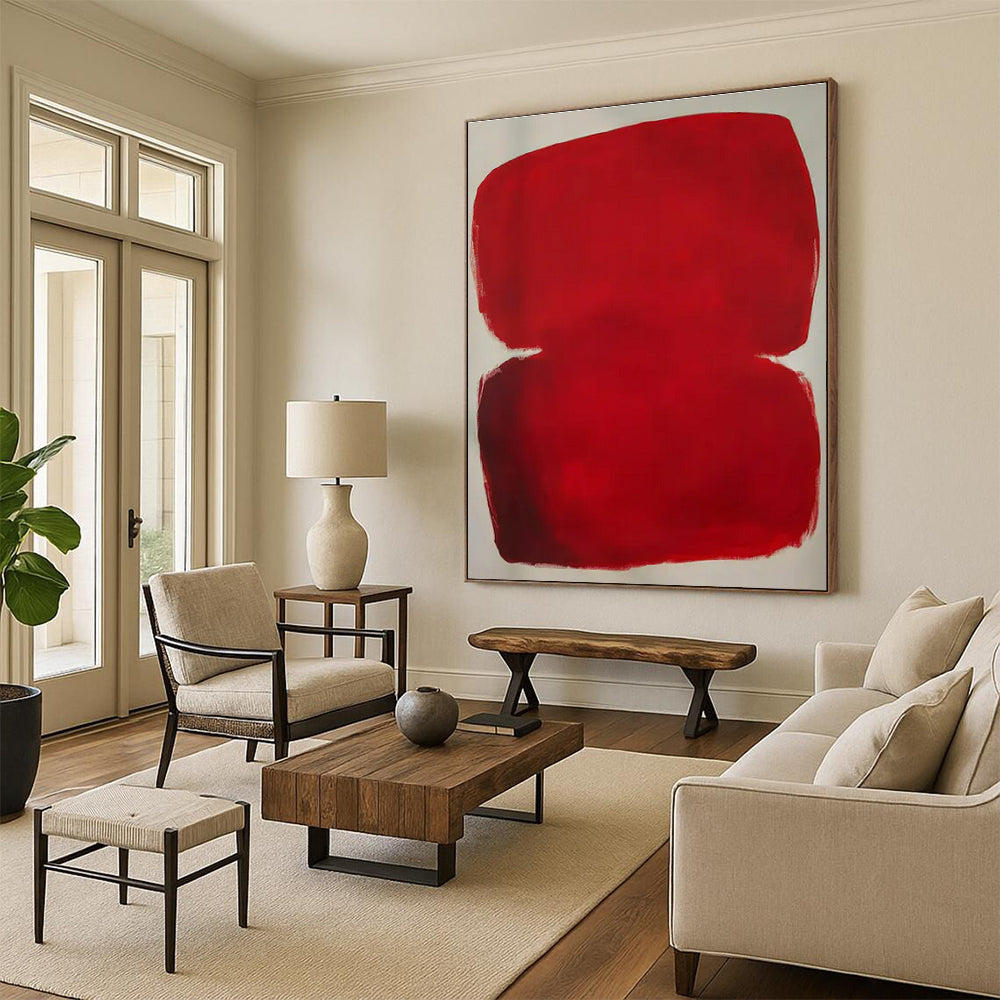 Minimalist Canvas Art Red Minimalist Abstract Painting HS602