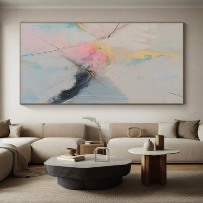 Handmade Art Pastel Tones with Gold Accents Abstract Art HS716