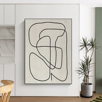 Hand Painting Single Line Abstract Art, Minimalist Canvas Art HS557