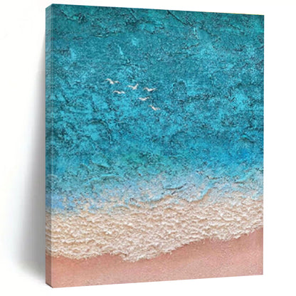 Oversized Abstract Wall Art with Gray, Beige and Blue Colors, Textured Abstract Theme HS497