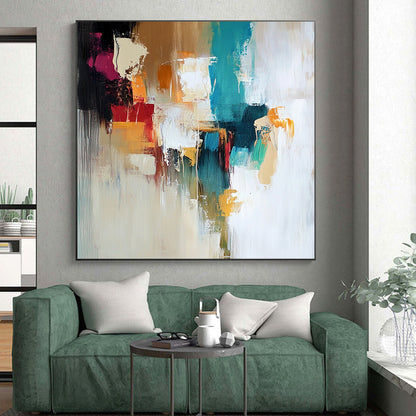 Large Painting In Living Room Multicolor Abstract Shape Painting For Sale HS168