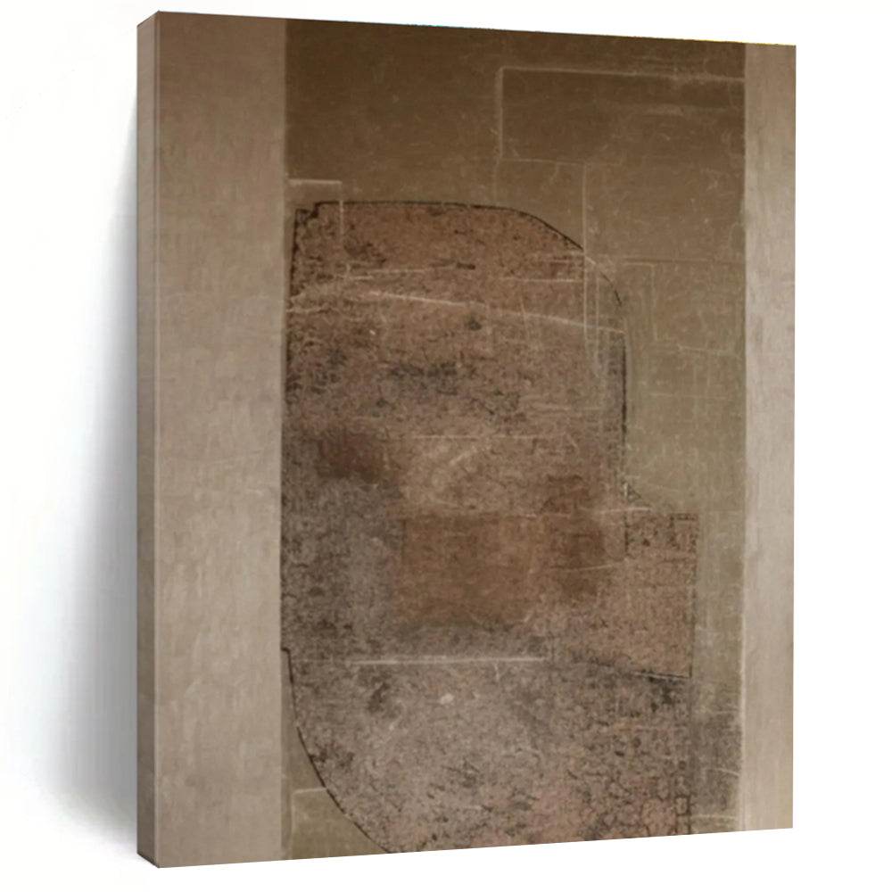 Hand-Painted Art with Brown, Beige and Gray Colors, Textured Abstract Theme HS481