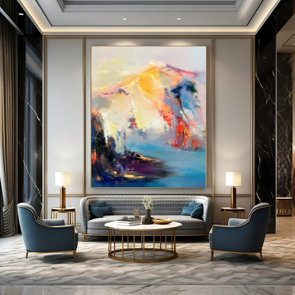 Multicolor Abstract Landscape Art For Living Room and Art Studio WS421