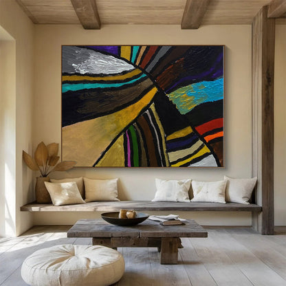 Multicolor Geometric Shapes Abstract Acrylic Painting WB011