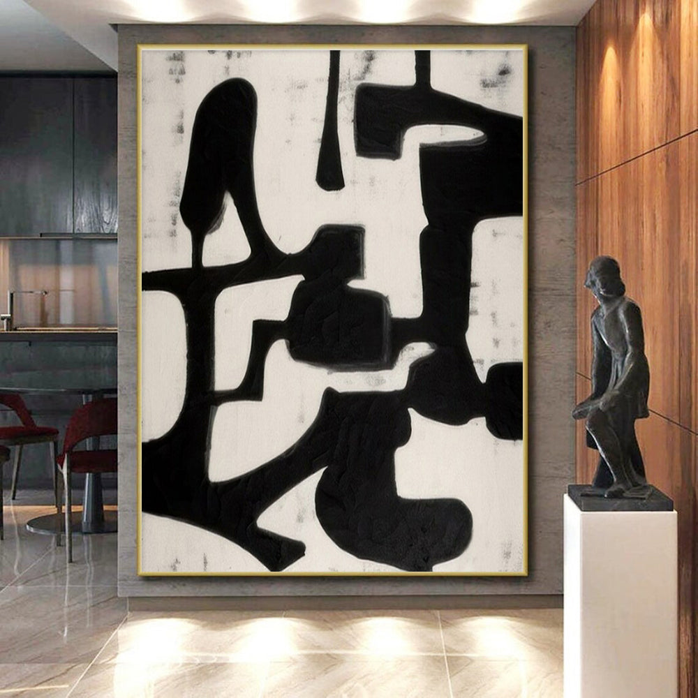 Cool Abstract Paintings Black and White Geometric Abstract Art HS665