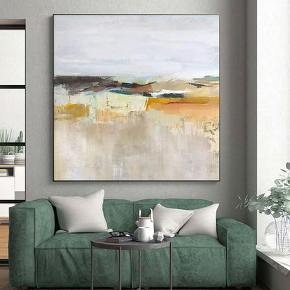 Hand Painted Art Neutral Tones with Warm Accents Abstract Landscape HS619