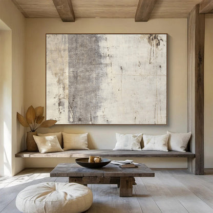 Horizontal Gray Textured Abstract Art WB256