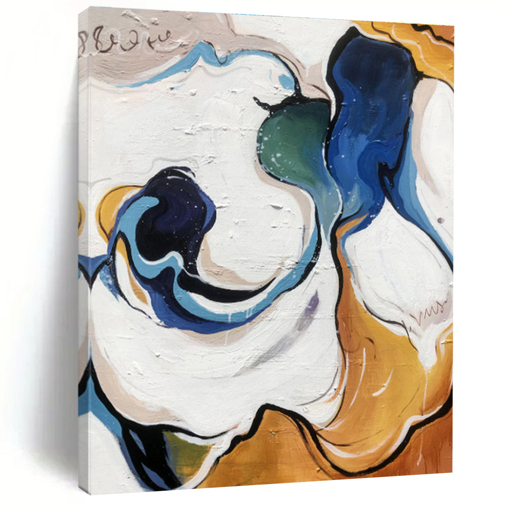 Unique Abstract Art Multicolor Flowing Shapes Abstract Art HS386