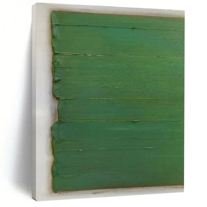 Handmade Art Green Textured Abstract, Minimalist Canvas Art HS349