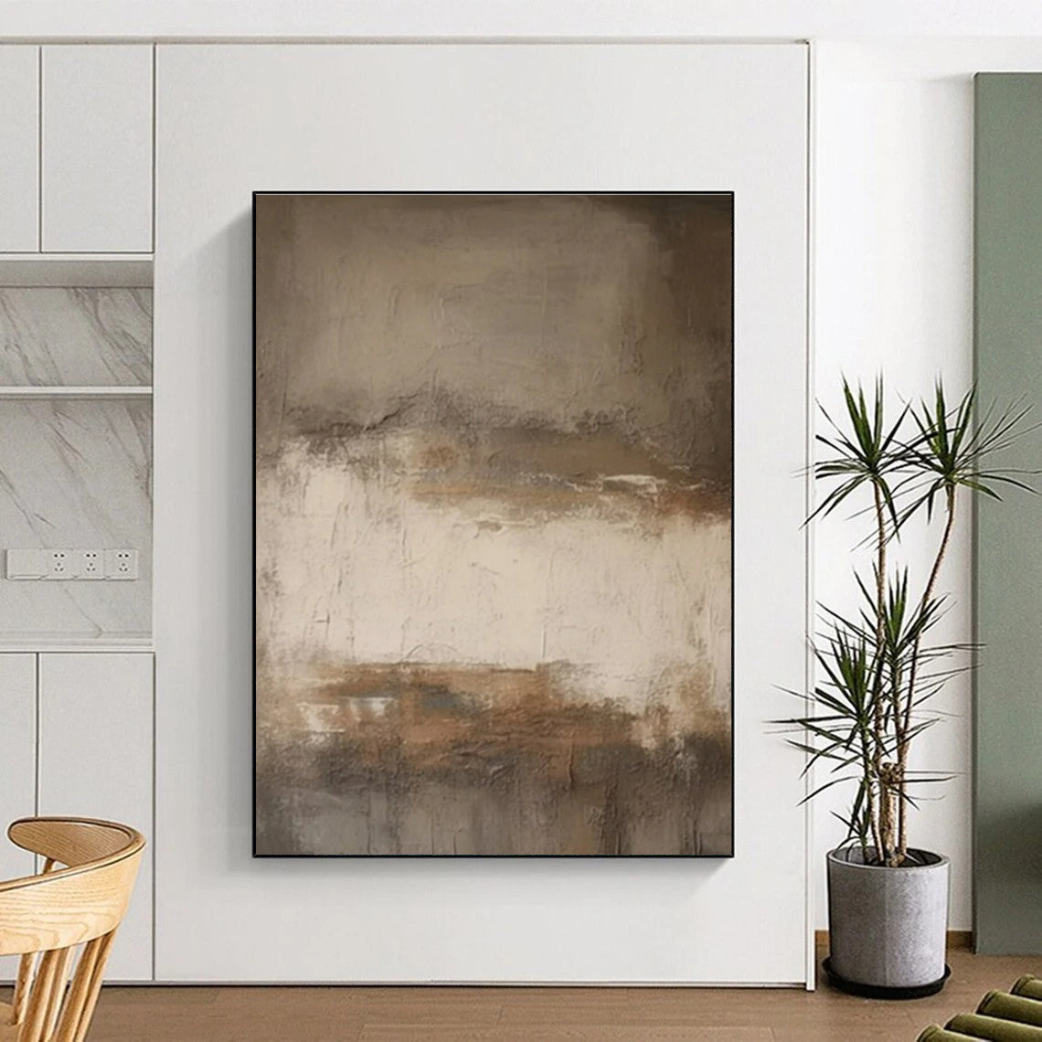 Earthy Toned Textured Abstract Painting HS565