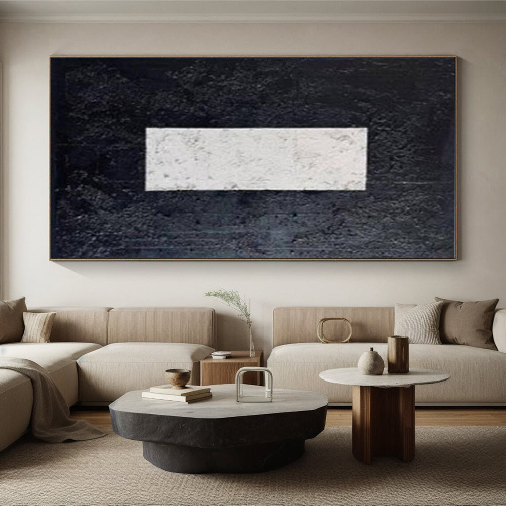 Minimalist Canvas Art Black and White Geometric Abstract Art HS671