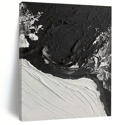 Unique Abstract Art Black and White Textured Abstract Painting HS575