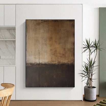 Hand Painted Art Brown and Black Textured Abstract Art HS761