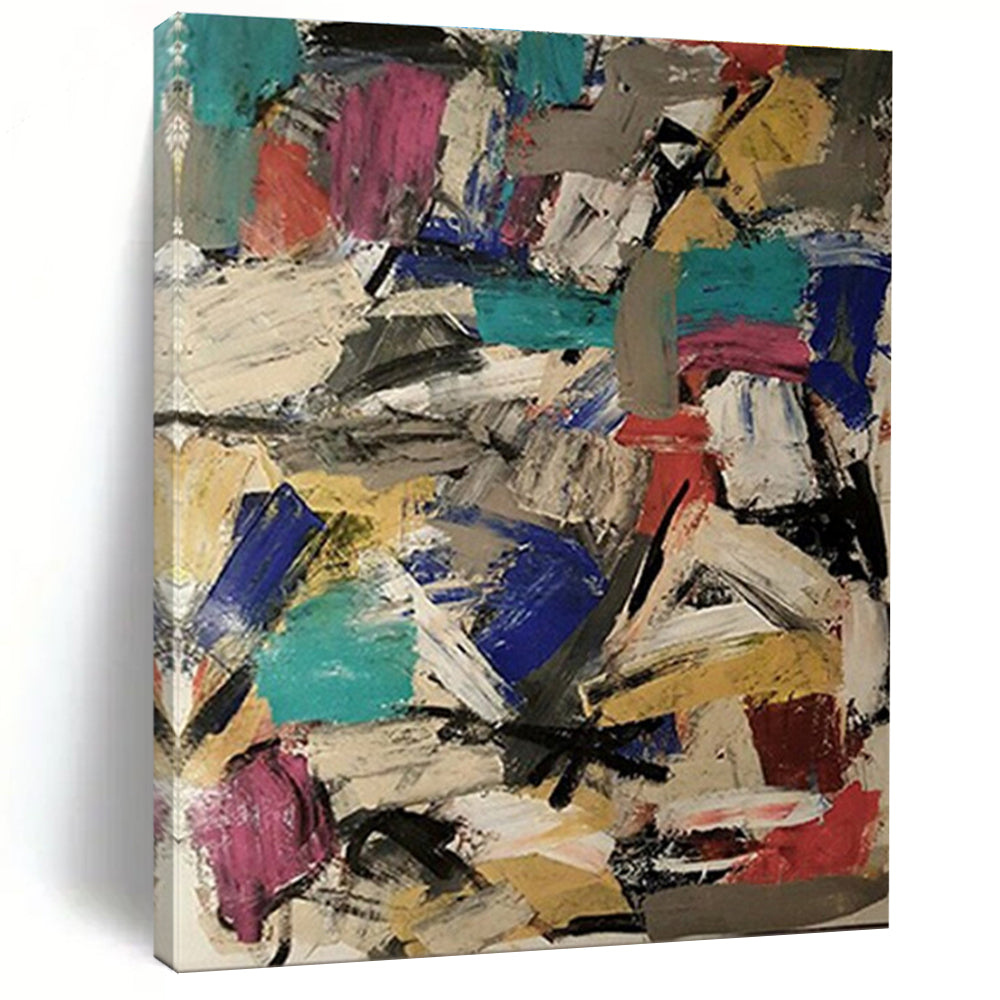 Handmade Art Colorful Abstract Expressionist Painting HS572