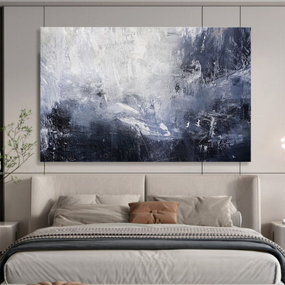 Blue, Gray, White Abstract Textured Art For Sale WB388