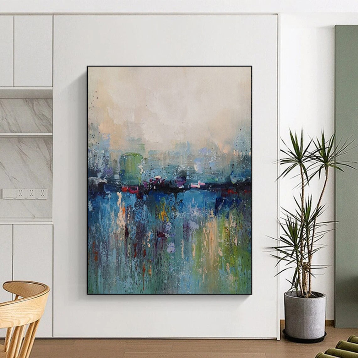 Multicolor Abstract Cityscape Painting For Sale Online WS493