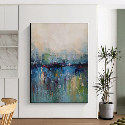 Multicolor Abstract Cityscape Painting For Sale Online WS493
