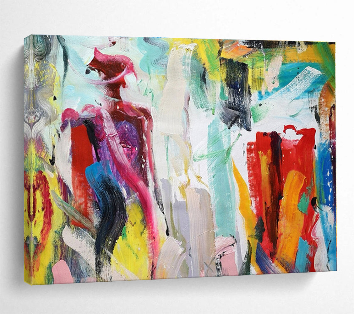 Oversized Canvas Art Multicolor Abstract Figurative Painting WB083