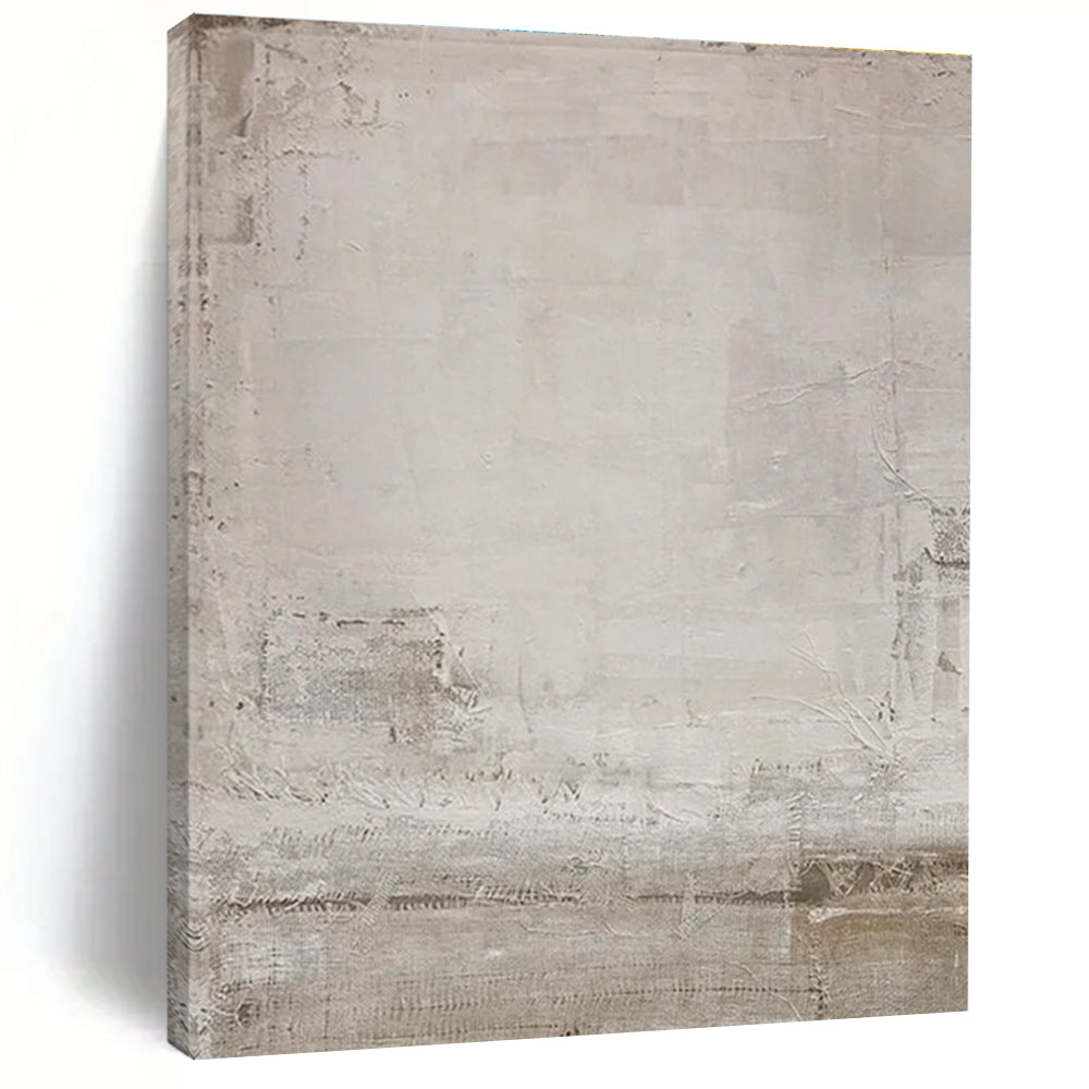 Minimalist Canvas Art Beige Textured Abstract, Handmade Art HS222