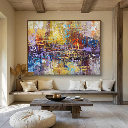 Big Size Multicolor Urban Abstract Reflection Painting WB052