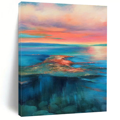 Multicolor Abstract Seascape Art For Living Room and Bathroom WS443