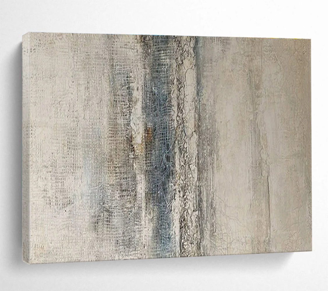 Beige, Gray, Blue Textured Abstract Art For Sale WB373