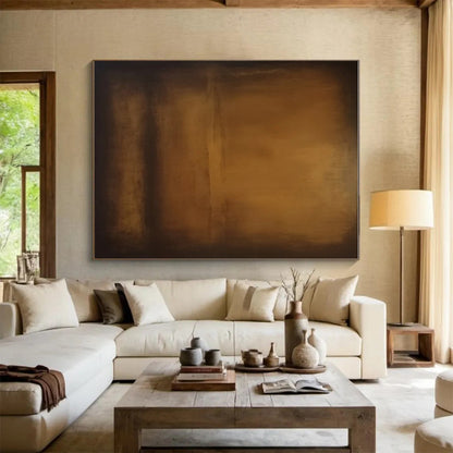 Gaint Canvas Art Brown Textured Abstract, Oversized Abstract Wall Art HS269