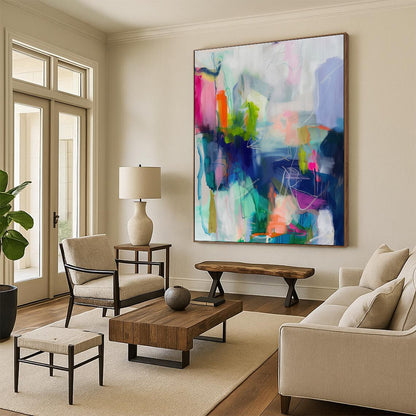 Cool Abstract Paintings Multicolor Dynamic Abstract Art HS715