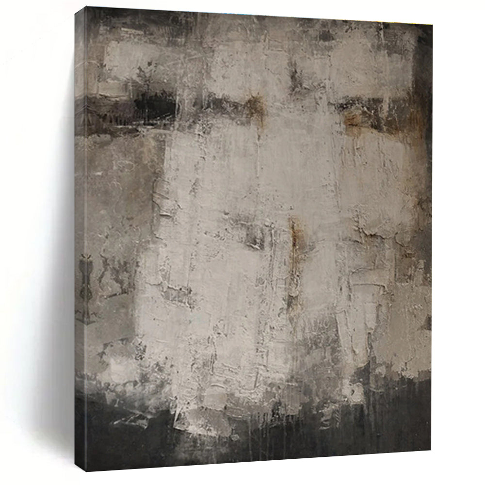 Unique Abstract Art Gray Textured Abstract, Large Contemporary Wall Art HS318