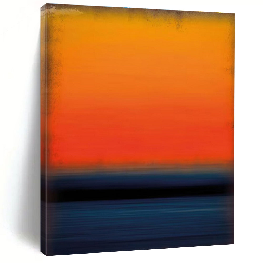 Orange, Red, and Blue Abstract Sunset Seaside Painting For Sale Online WS494