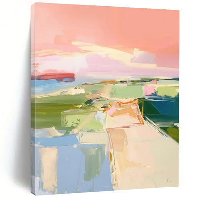 Pastel Toned Landscape-Inspired Abstract Painting HS562