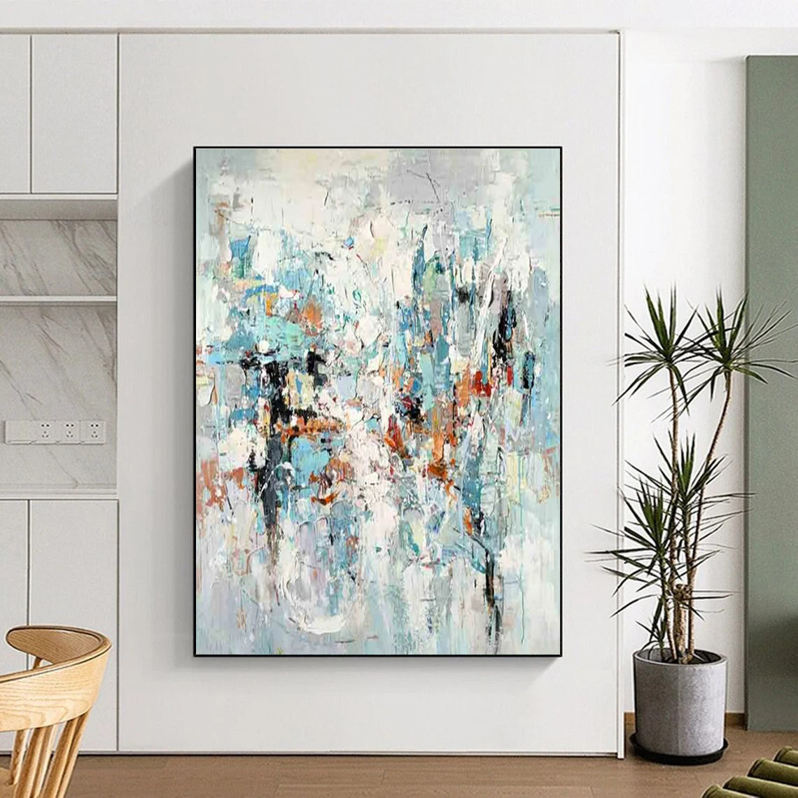 Modern Art Acrylic Multicolor Abstract Composition HS607