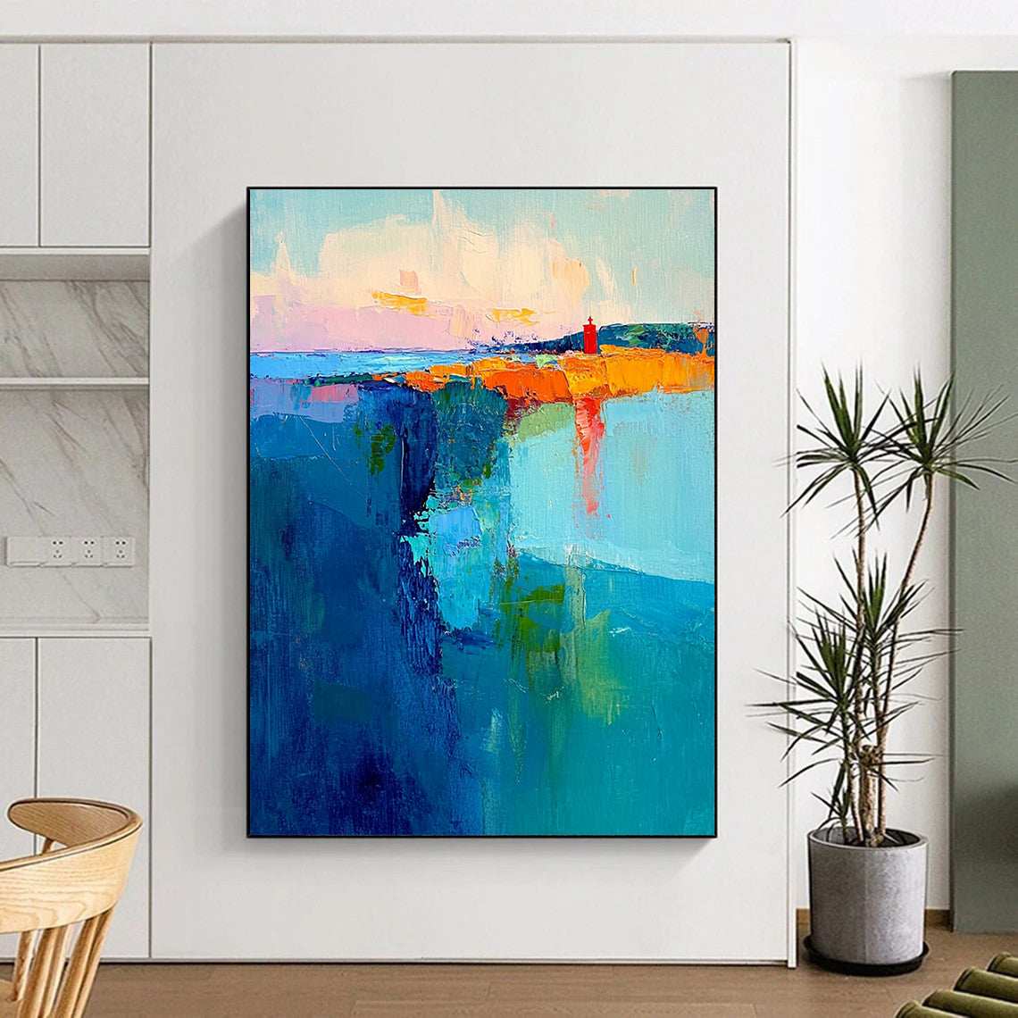 Multicolor Abstract Coastal Art For Living Room and Dining Room WS431