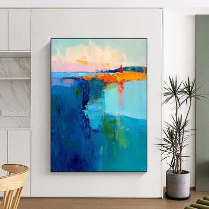 Multicolor Abstract Coastal Art For Living Room and Dining Room WS431