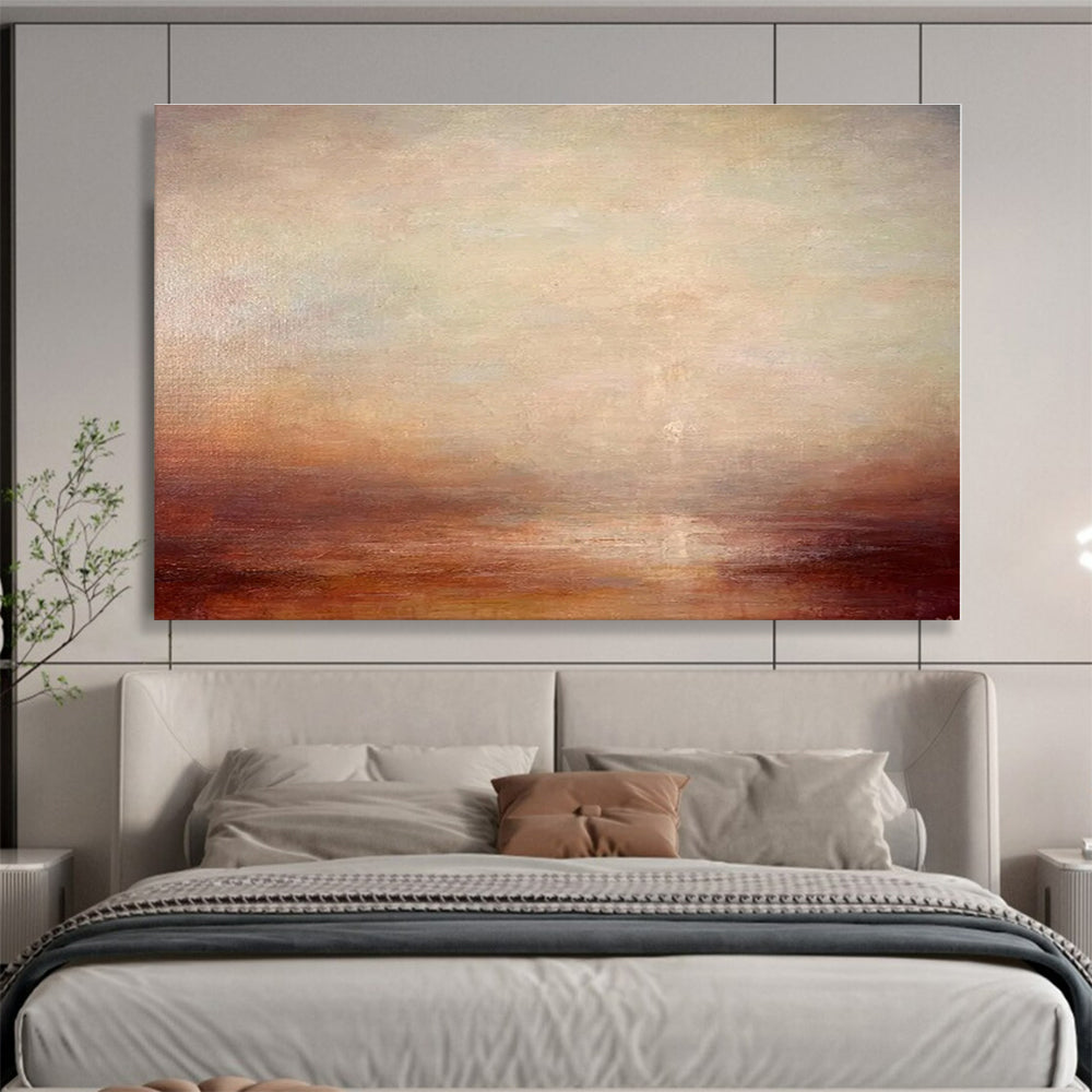 Huge Size Multicolor Abstract Sunset Landscape Painting WB137