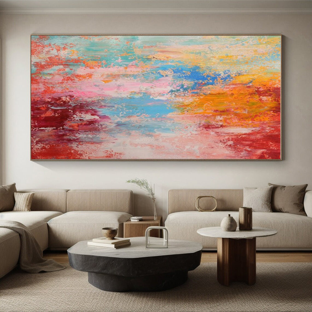 Hand Painted Art Multicolor Textured Abstract, Acrylic Modern Art Paintings HS283