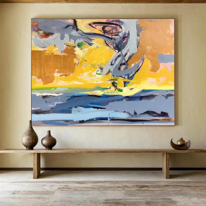 Big Size Multicolor Abstract Dynamic Energetic Art, Abstract Acrylic Painting WB189