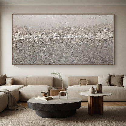 Minimalist Canvas Art Gray Textured Abstract Art HS636
