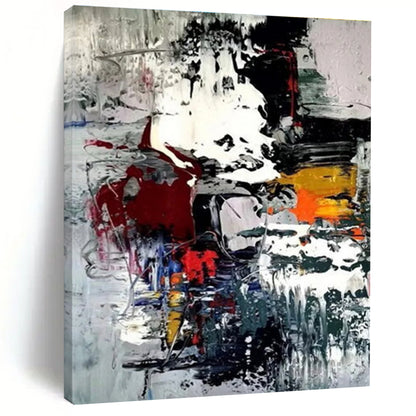 Hand-Painted Multicolor Gestural Abstract, Acrylic Modern Art Painting HS271