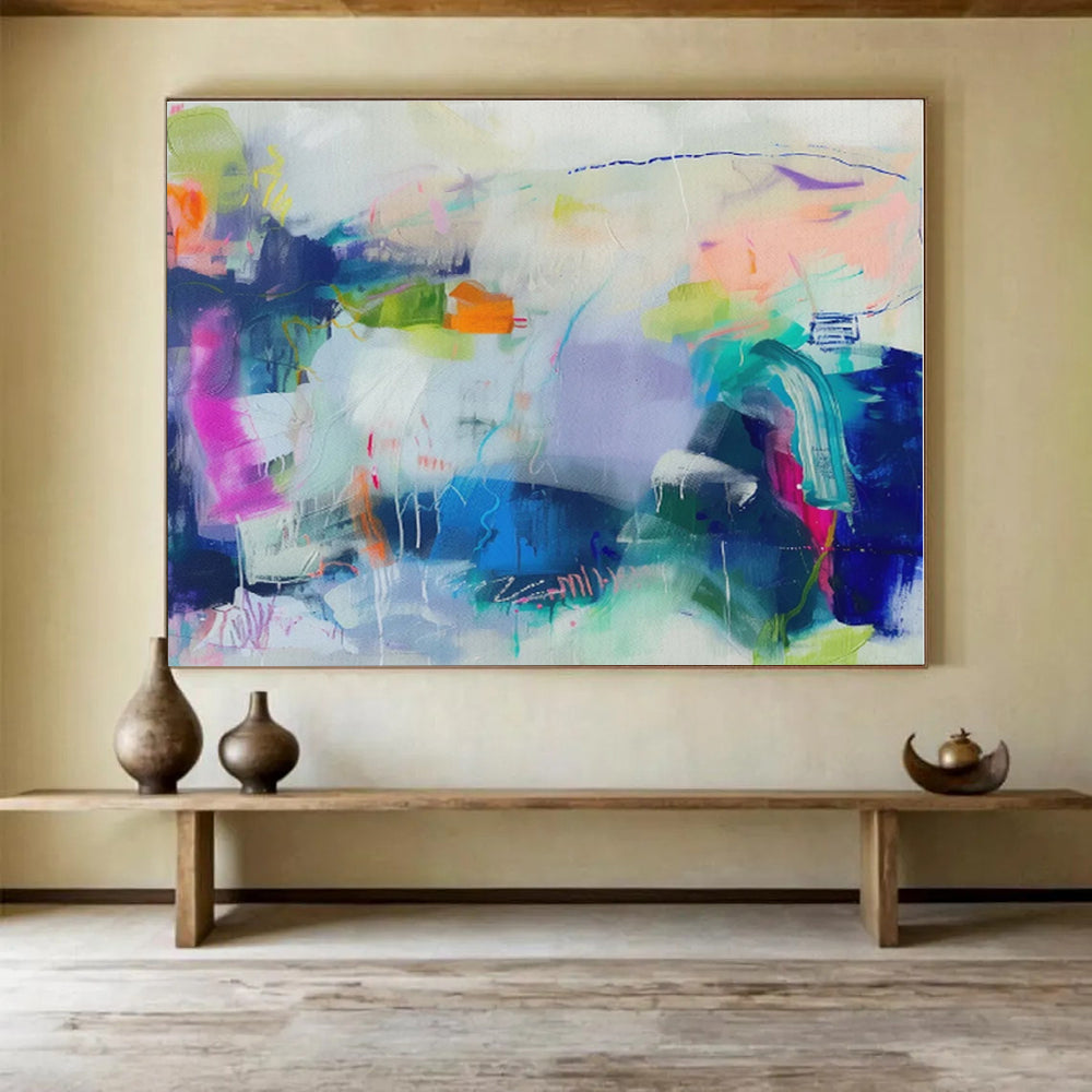 Huge Size Multicolor Abstract Expressionist Painting WB110