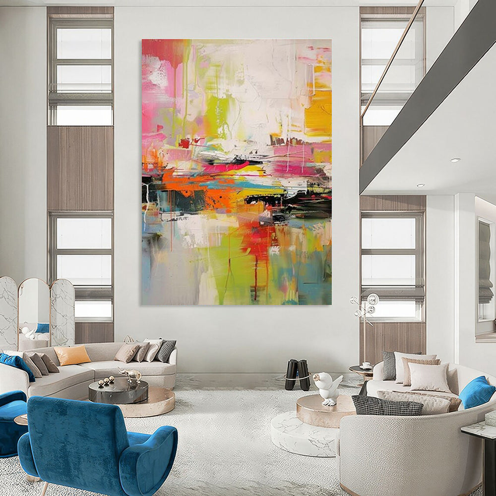 Multicolor Vibrant Abstract Expressionism Painting For Sale Online WS482