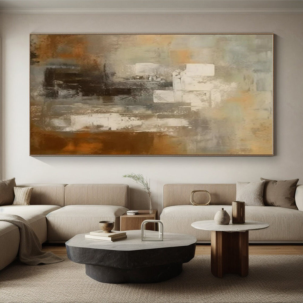 Handmade Art Cool Abstract Paintings with Gray, Brown, White Textures - Acrylic Modern Art Painting HS518