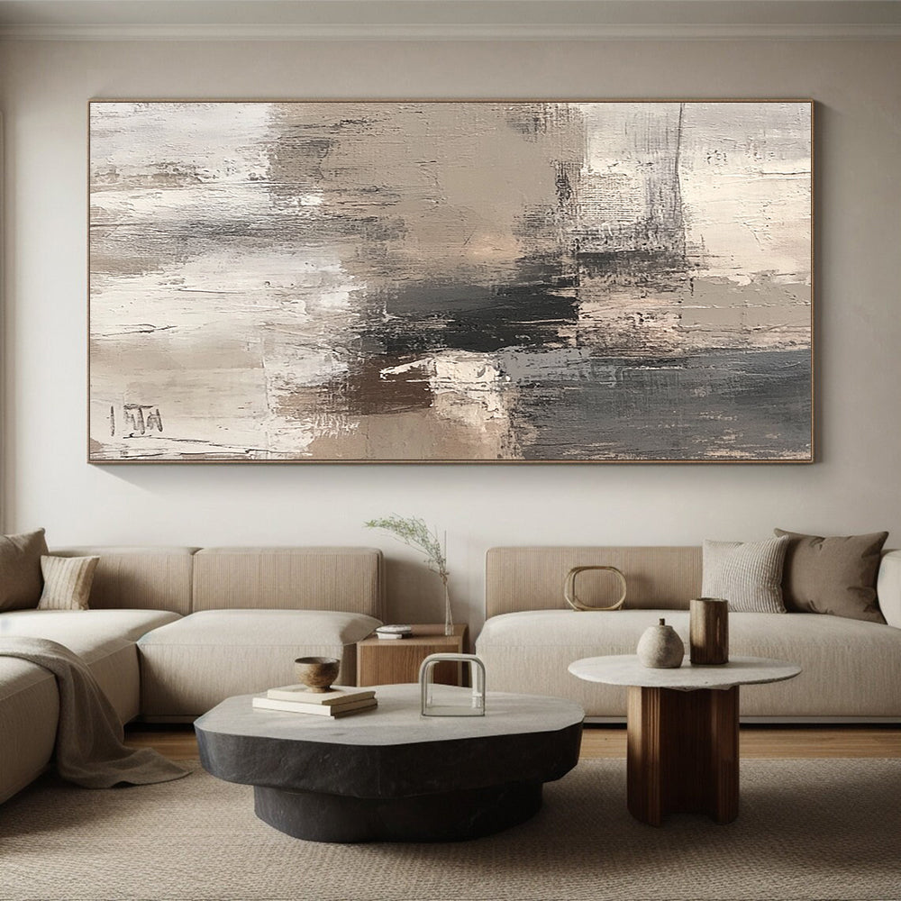 Handmade Art Neutral Tones Textured Abstract Painting HS175