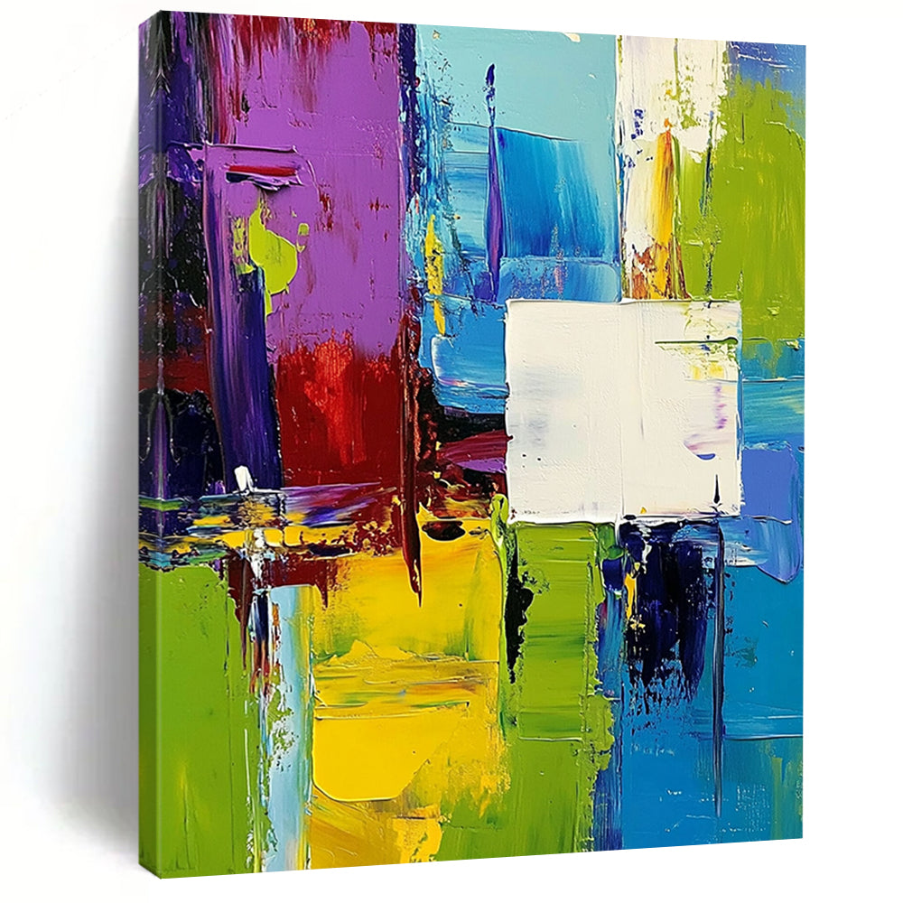 Unique Abstract Art Multicolor Abstract Shape Painting For Sale HS133