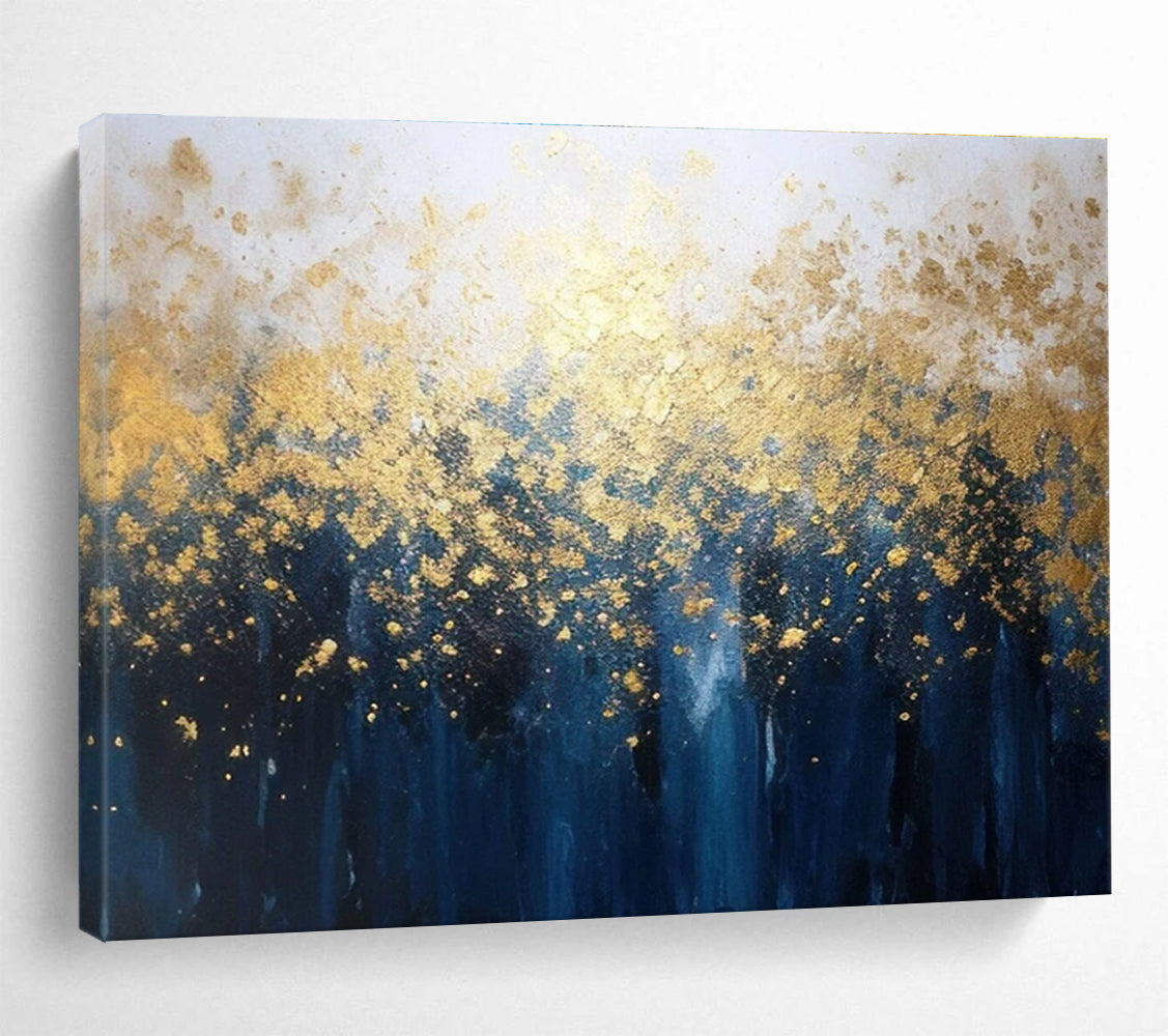 Big Size Multicolor Abstract Golden Forest Painting WB195