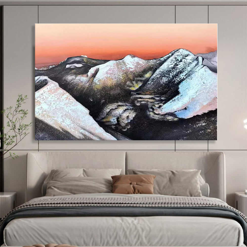 Extra Large Size Multicolor Abstract Mountain Landscape Painting WB128